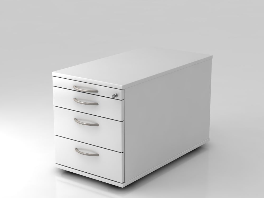 Produktbild Hammerbacher Bürowagen rollbar 80 cm 3 Schubladen BM Weiß