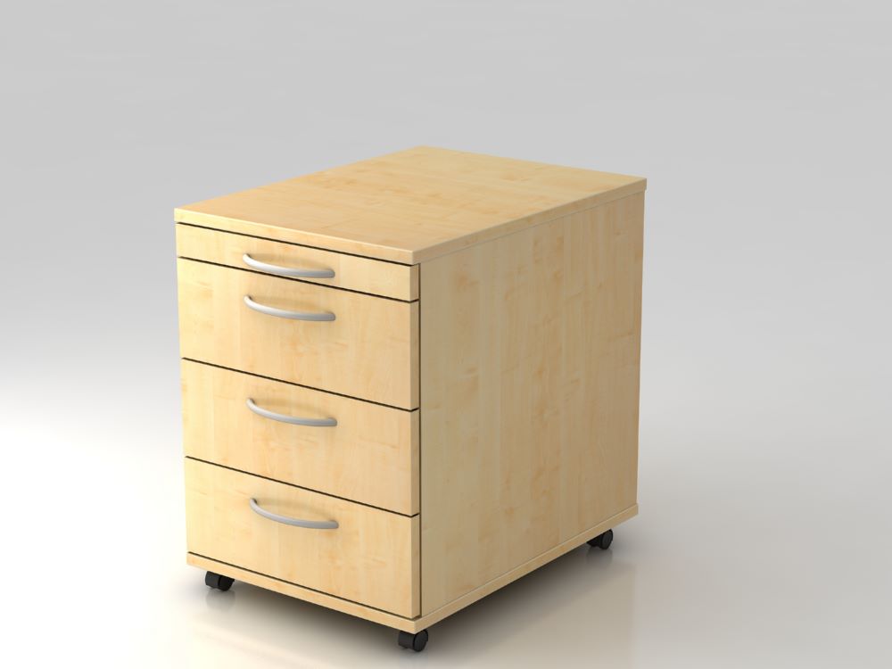 Produktbild Hammerbacher Rollcontainer Bürowagen 58 cm mit 3 Schübe BO Ahorn