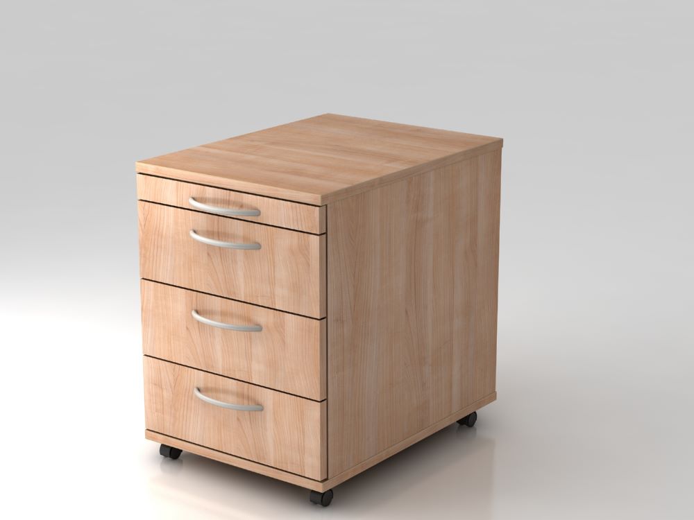 Produktbild Hammerbacher Rollcontainer Bürowagen 58 cm 3 Schübe BO Nussbaum