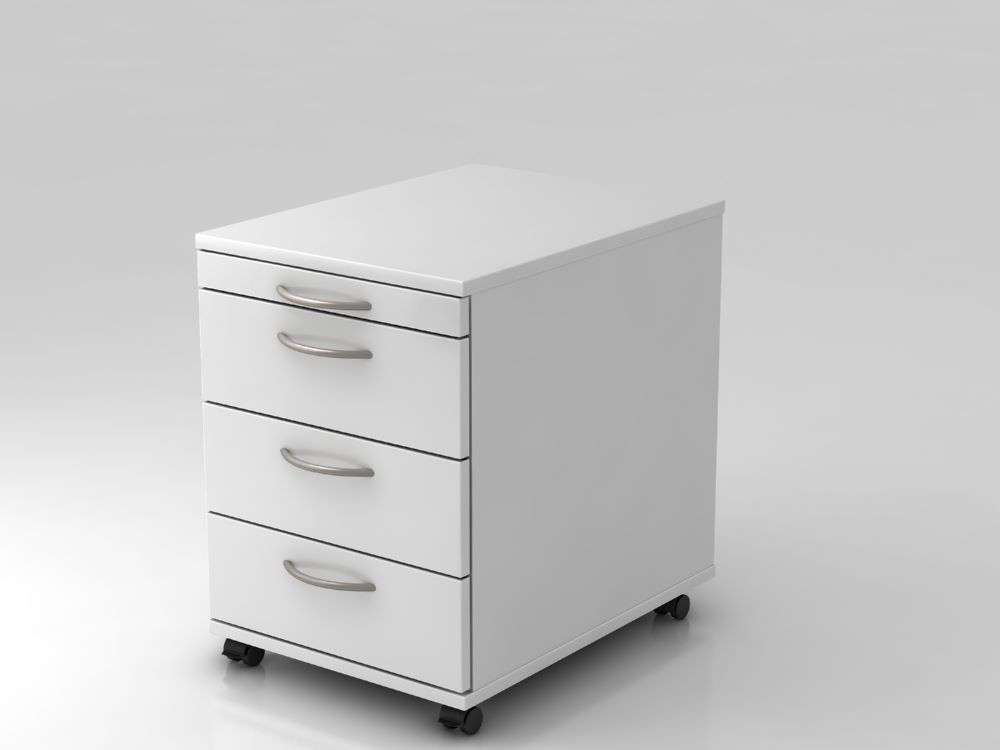 Produktbild Hammerbacher Rollcontainer Bürowagen 58 cm 3 Schübe BO Weiß