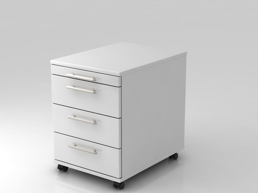 Produktbild Hammerbacher Rollcontainer Bürowagen 58 cm 3 Schübe RE Weiß