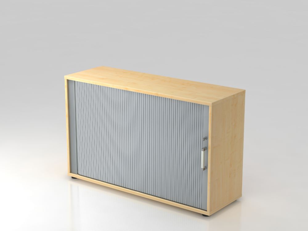 Produktbild Hammerbacher Rollladenschrank 2OH 120 x 74,8 cm CE Ahorn und Silber