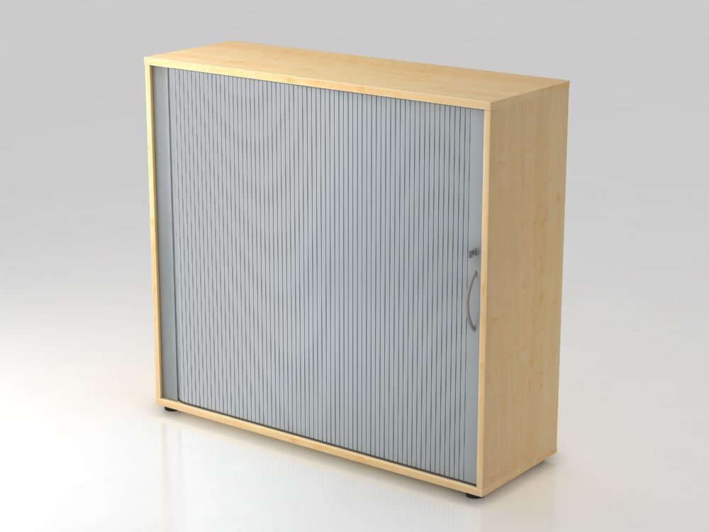 Produktbild Hammerbacher Rollladenschrank 3OH 120 cm breit BM Ahorn Silber