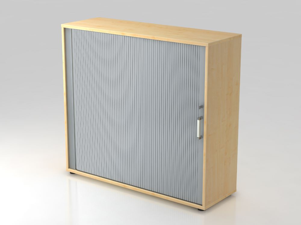 Produktbild Hammerbacher Rollladenschrank 3OH 120 cm Beite CE Farbe Ahorn Silber
