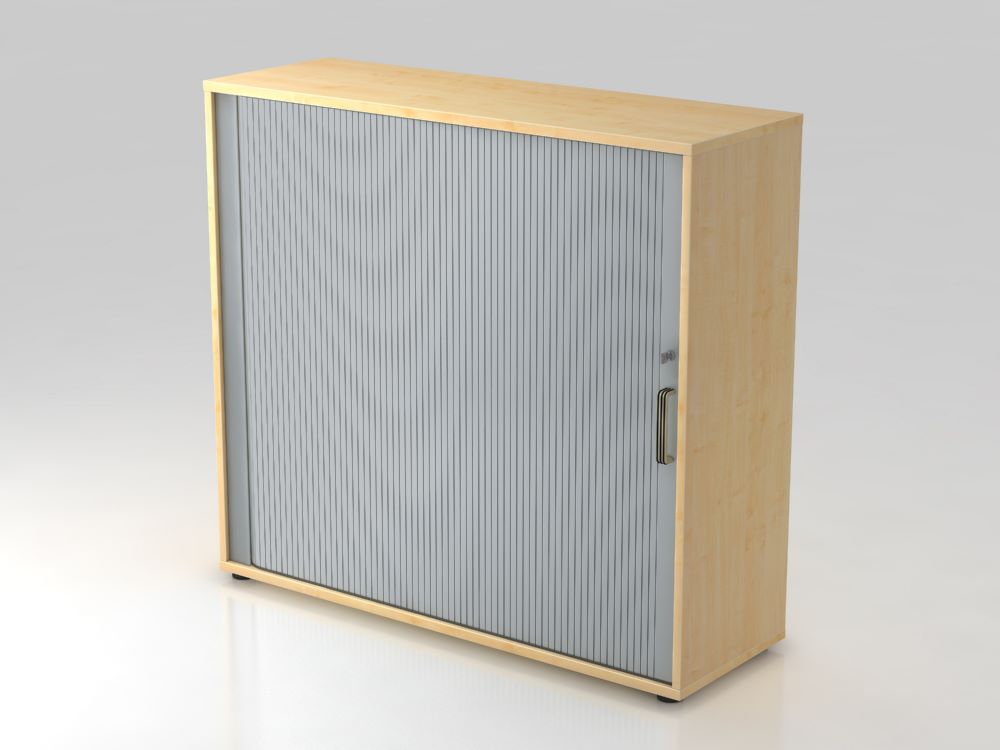 Produktbild Hammerbacher Rollladenschrank 3OH Breite 120 cm SG Ahorn Silber