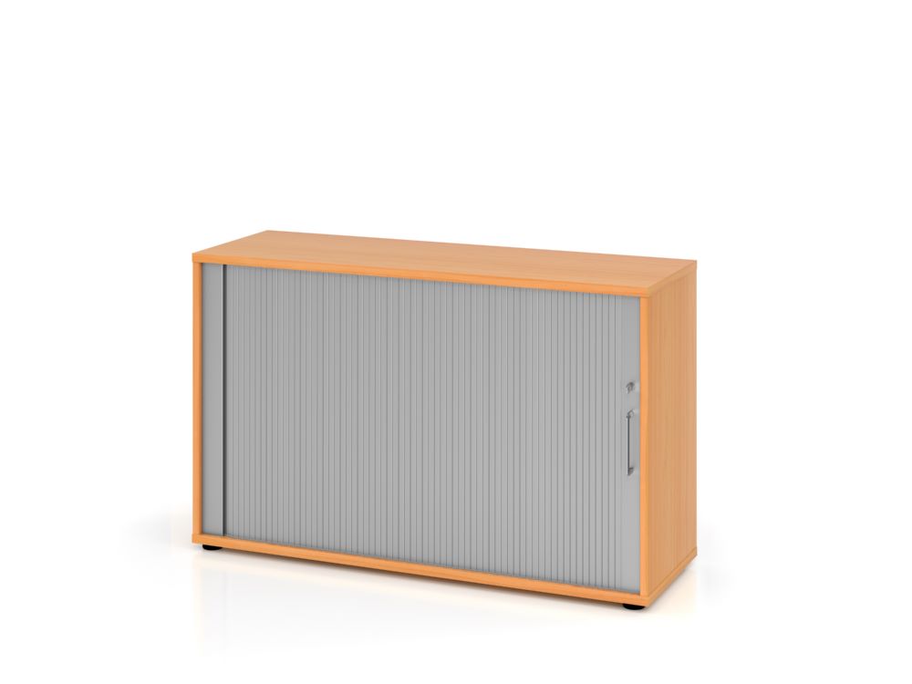 Produktbild Hammerbacher Rollladenschrank 2OH 120 cm BS Farbe Buche Silber