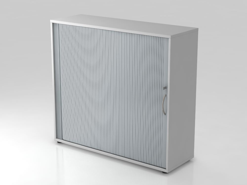 Produktbild Hammerbacher Rollladenschrank 3OH 120 cm abschließbar BM Grau Silber