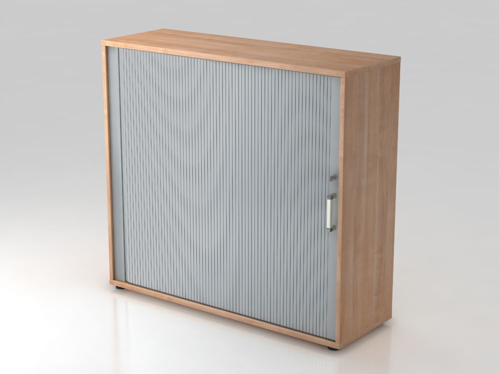 Produktbild Hammerbacher Rollladenschrank zum abschließen 3OH 120 cm CE Nussbaum Silber