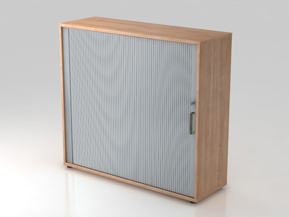 Produktbild Hammerbacher Rollladenschrank 3OH 120 x 110 cm SG Nussbaum Silber
