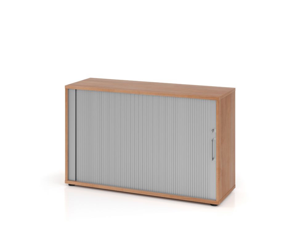 Produktbild Hammerbacher Rollladenschrank Nussbaum Silber 2OH 120 x 74,8 cm BS