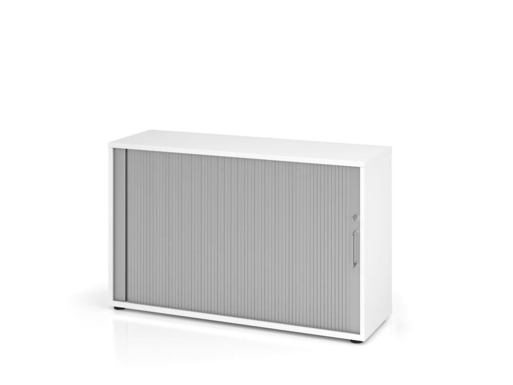 Produktbild Hammerbacher Rollladenschrank 2OH 120 x 74,8 cm BS Weiß und Silber