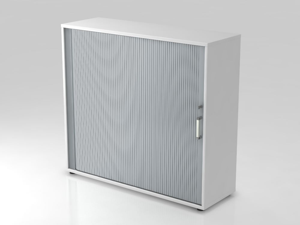 Produktbild Hammerbacher Rollladenschrank 3OH 120 cm breit CE Weiß Silber