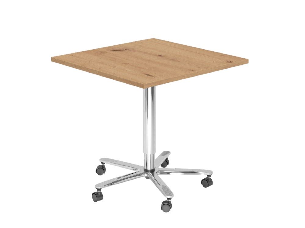 Produktbild Hammerbacher Säulenhubtisch 80 x 80cm Asteiche Chrom