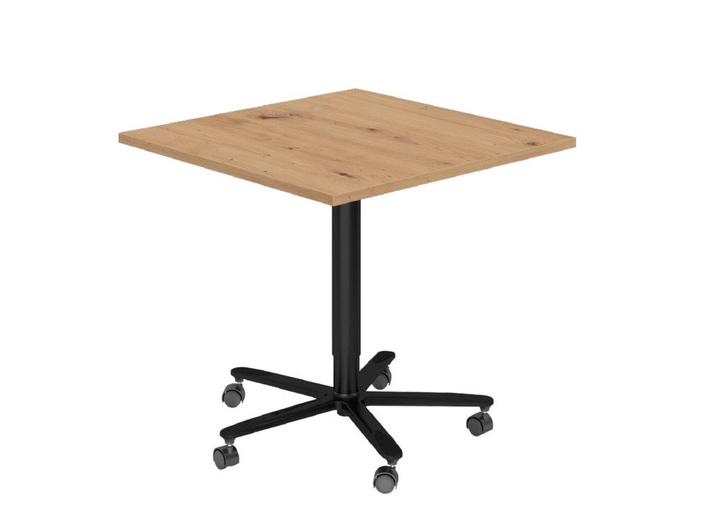 Produktbild Hammerbacher Säulenhubtisch 80 x 80 cm Asteiche Schwarz