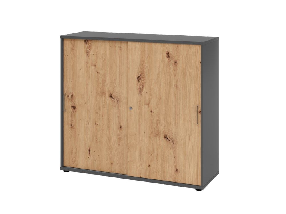 Produktbild Hammerbacher Schiebetürschrank 3OH B 120 x T 40 x H 110 cm BS Graphit Asteiche