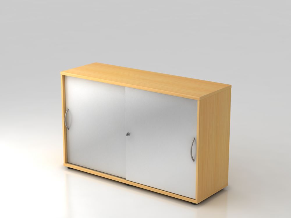 Produktbild Hammerbacher Schiebetürschrank Buche Silber BM 2OH 120 x 74,8 cm