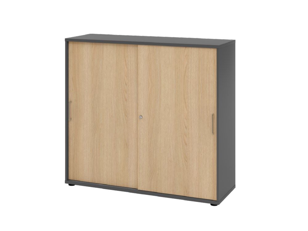 Produktbild Hammerbacher Schiebetürschrank 3OH 120 cm BS Graphit Eiche