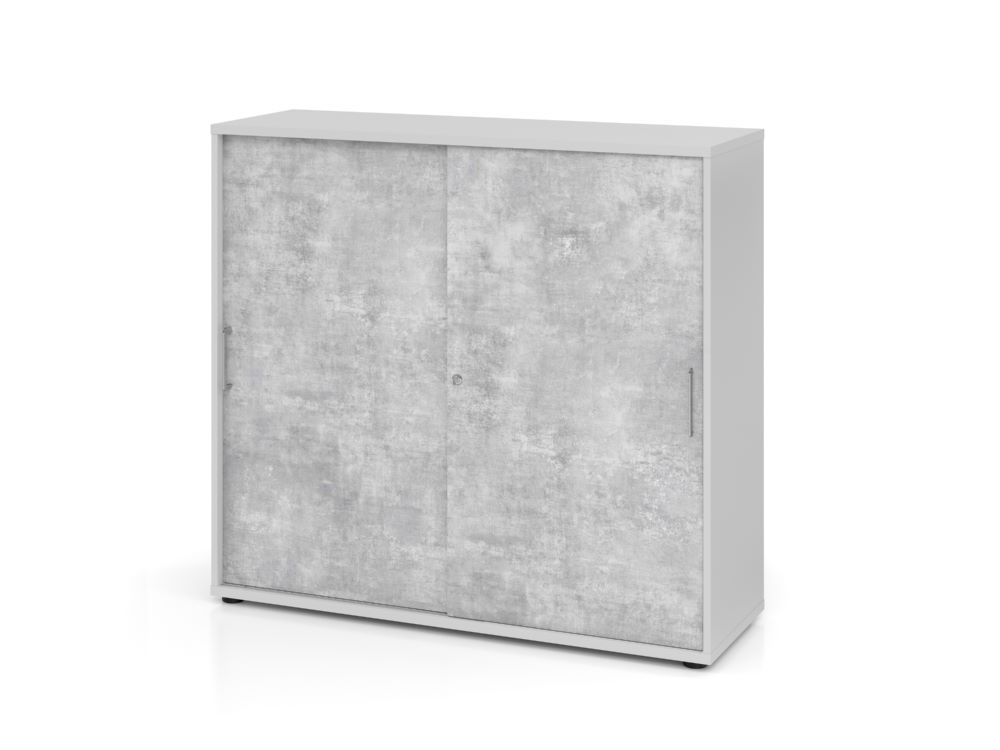 Produktbild Hammerbacher Schiebetürschrank 3OH 120 x 40 x 110 cm BS Grau Beton