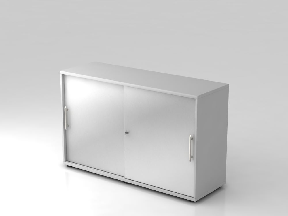 Produktbild Hammerbacher Schiebetürschrank in grau silberRE 2OH 120 x 74,8 cm