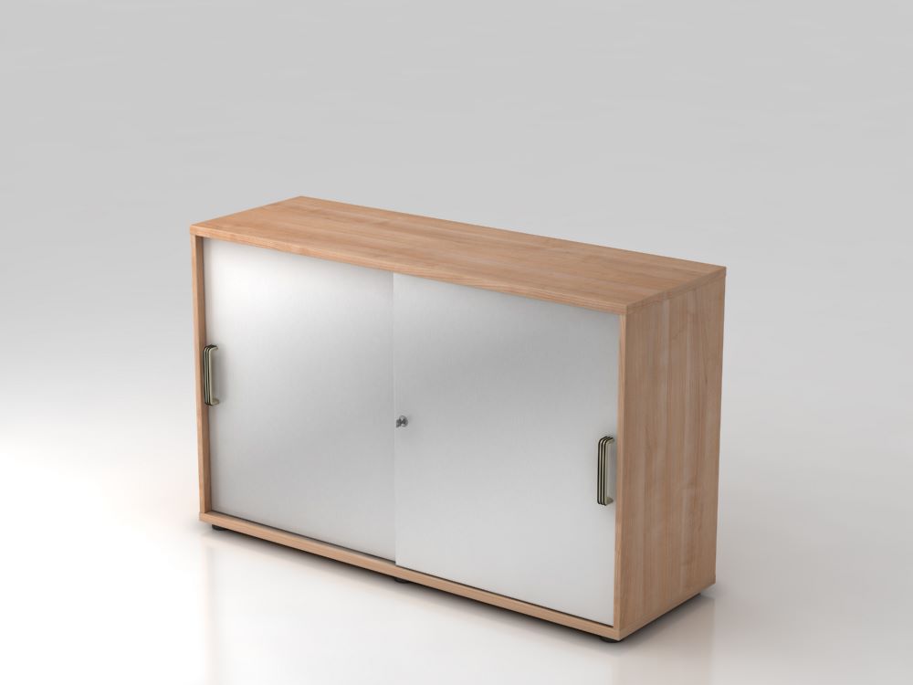 Produktbild Hammerbacher Schiebetürschrank SG 2OH 120 x 40 x 74,8 cm SG Farbe Nussbaum Silber