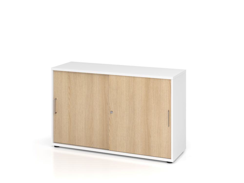 Produktbild Hammerbacher Schiebetürschrank Eiche Weiß 2OH 120 x 74,8 cm BS