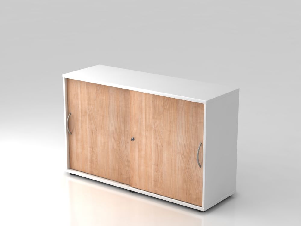 Produktbild Hammerbacher Schiebetürschrank BM Nussbaum mit Weiß 2OH 120 x 74,8 cm