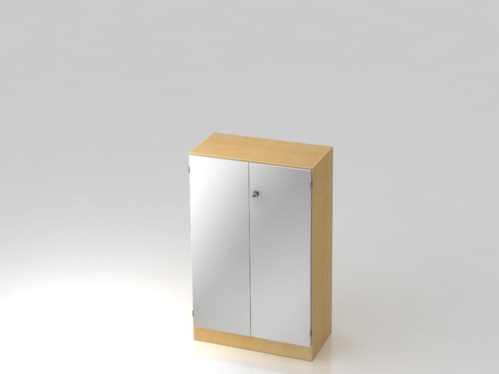 Produktbild Hammerbacher Flüglschrank 6550 3OH mit Sockelblende SG Ahorn / Silber 80 x 42 x 127 cm