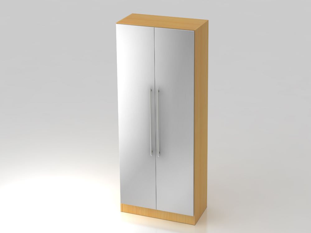 Produktbild Hammerbacher Flügelschrank 5OH mit Sockelblende RE Buche / Silber