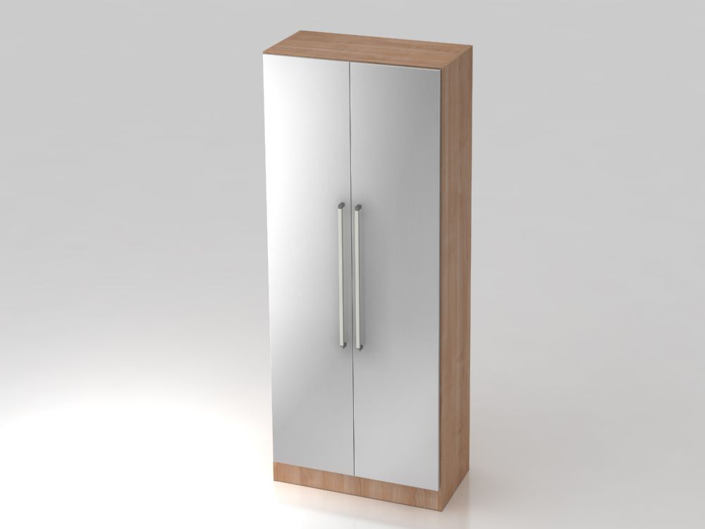 Produktbild Hammerbacher Flügelschrank 5OH mit Sockelblende CE Korpus Nussbaum / Front Silber 200,4 Höhe