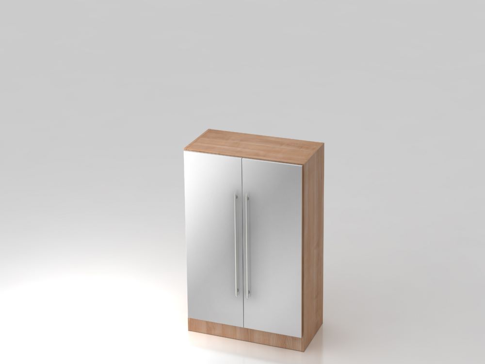 Produktbild Hammerbacher Flügelschrank 3OH mit Sockelblende RE Nussbaum / Silber 80 x 42 x 127 cm (BxTxH)