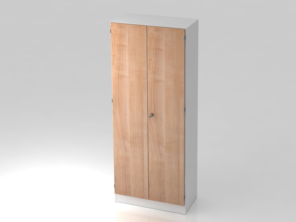 Produktbild Hammerbacher Flügelschrank 5OH mit Sockelblende SG Weiß / Nussbaum B 80 x 42 x H 200,4 cm