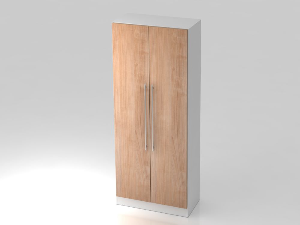 Produktbild Hammerbacher Flügelschrank 5OH Weiß / Nussbaum 80 x 42 x 200,4 cm (BxTxH)