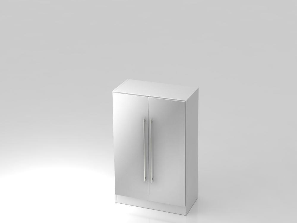 Produktbild Hammerbacher Flügelschrank 3OH mit Sockelblende RE Weiß / Silber 80 x 42 x 127 cm