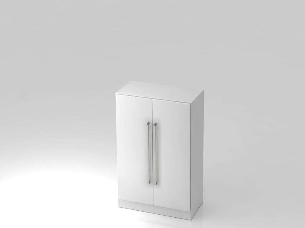 Produktbild Hammerbacher Flügelschrank 3OH 80 x 42 x 127 cm CE Weiß / Weiß mit Sockelblende