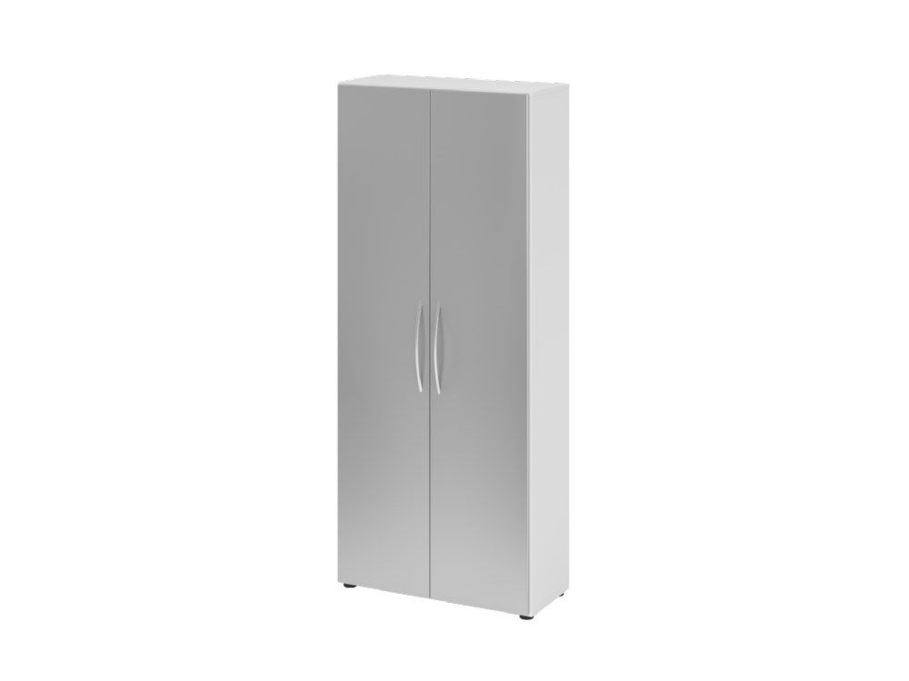 Produktbild Hammerbacher Schrank 5OH B 80 x T 34,6 x H 188 cm BM Weiß Silber