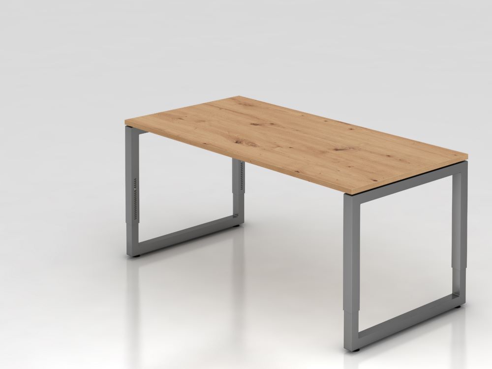 Produktbild Hammerbacher Schreibtisch O-Fuß eckig Asteiche / Graphit 160 x 80 cm