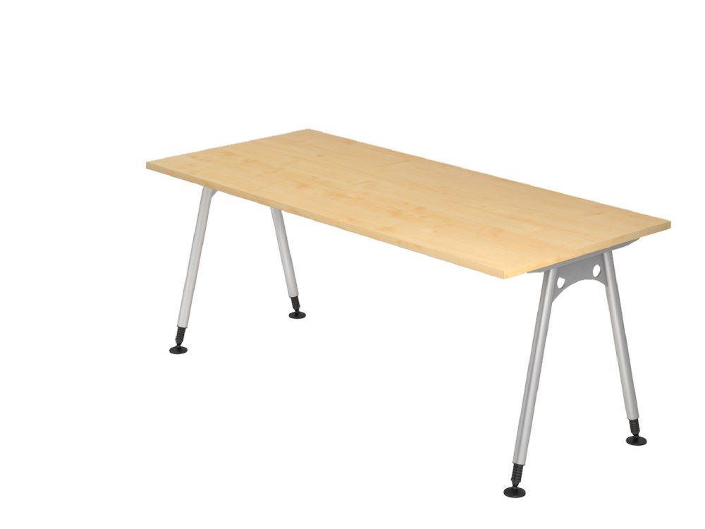 Produktbild Hammerbacher Schreibtisch A-Fuß 180x80cm Arbeitshöhe 68 - 76 cm in Ahorn