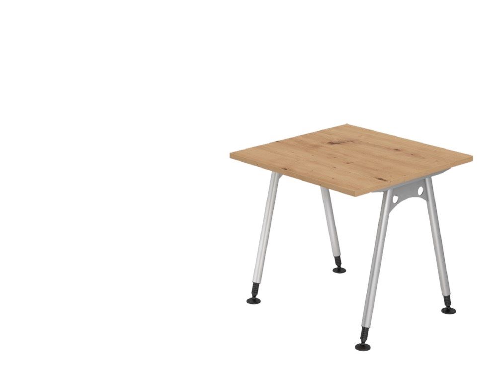 Produktbild Hammerbacher Schreibtisch A-Fuß 80 x 80 cm in Asteiche