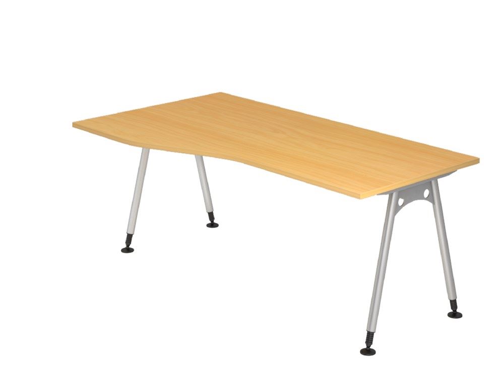 Produktbild Hammerbacher Schreibtisch A-Fuß 180 x 100/80 cm Buche