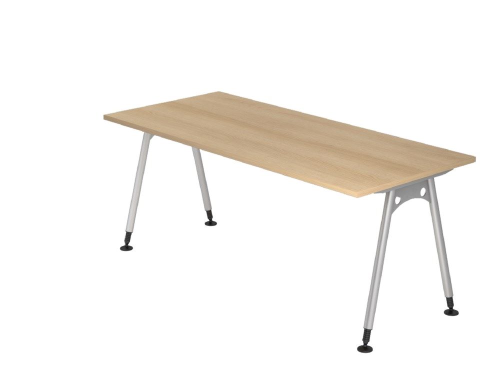 Produktbild Hammerbacher Schreibtisch A-Fuß 180 x 80 cm in Eiche Arbeitshöhe 68 - 76 cm