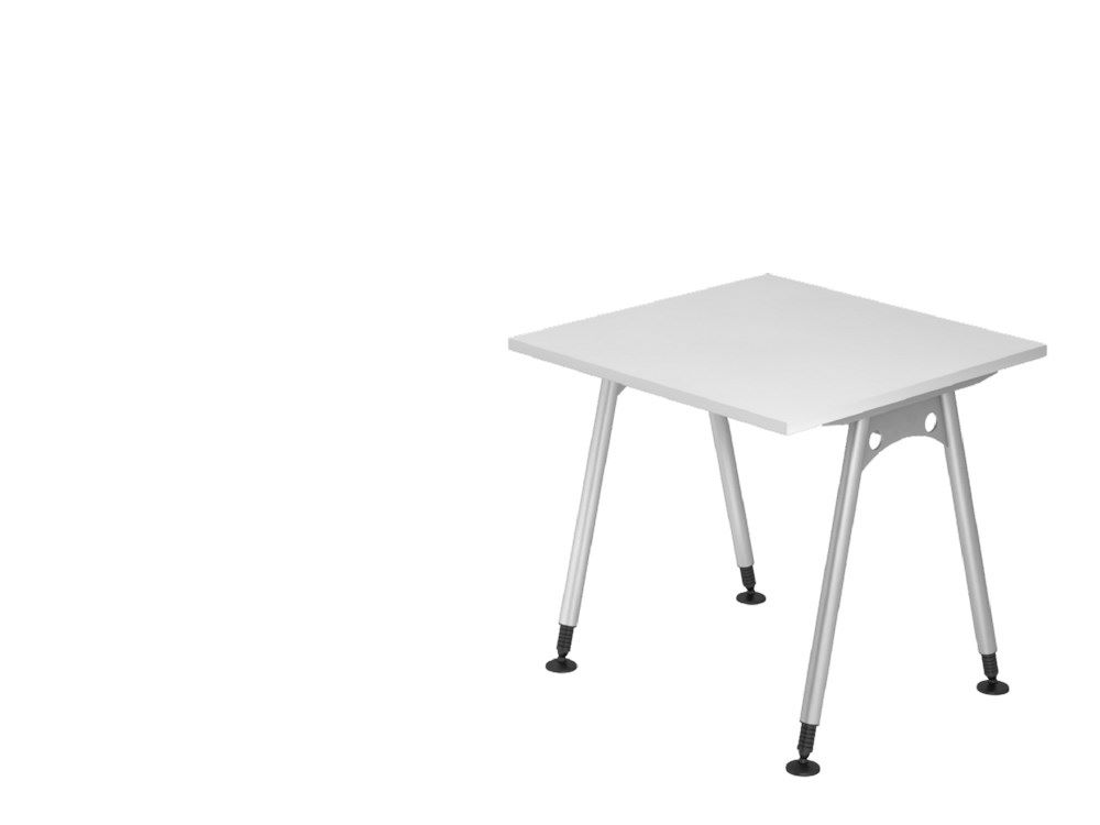 Produktbild Hammerbacher Schreibtisch AS08 A-Fuß 80 x 80 in Weiß