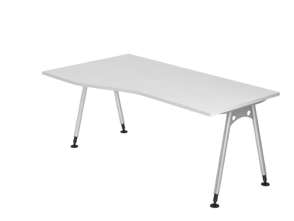 Produktbild Hammerbacher Schreibtisch A-Fuß 180 x 100/80 cm in Weiß