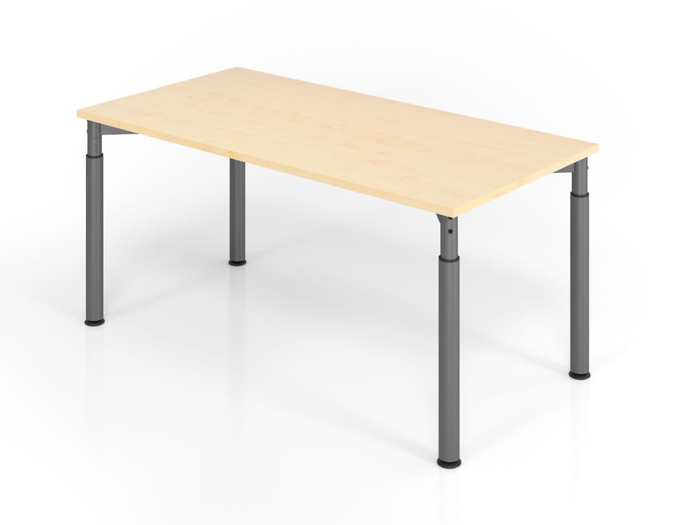 Produktbild Hammerbacher Schreibtisch 4 Fuß 160 x 80 cm Ahorn / Graphit Höhe 68 - 82 cm