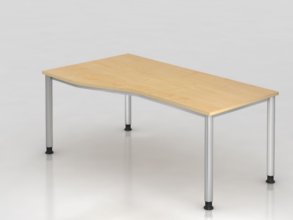 Produktbild Hammerbacher Schreibtisch 4 Fuß 180 x 100 / 80 cm Ahorn Sonderhöhenverstellung bis 88 cm