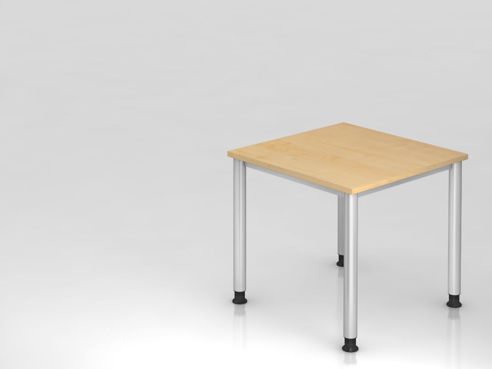 Produktbild Hammerbacher Schreibtisch 4 Fuß 80 x 80 cm Ahorn / Silber