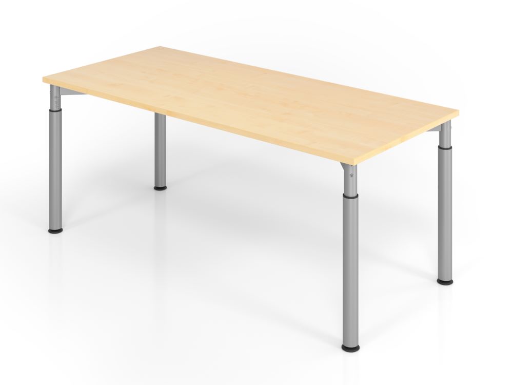 Produktbild Hammerbacher Schreibtisch YS19 4 Fuß 180 x 80 cm Ahorn / Silber höheneinstellbar