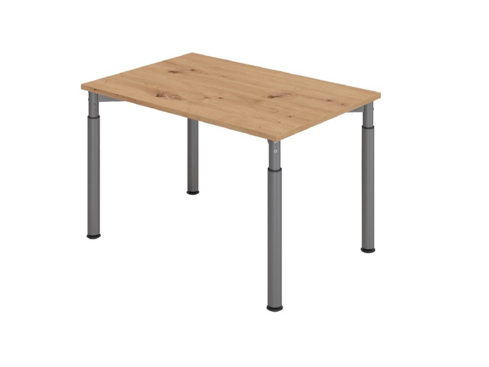 Produktbild Hammerbacher Schreibtisch 4 Fuß rund 120 x 80 cm Asteiche Graphit