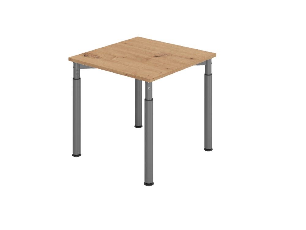 Produktbild Hammerbacher Schreibtisch 4 Fuß-rund 80 x 80 cm Asteiche Graphit