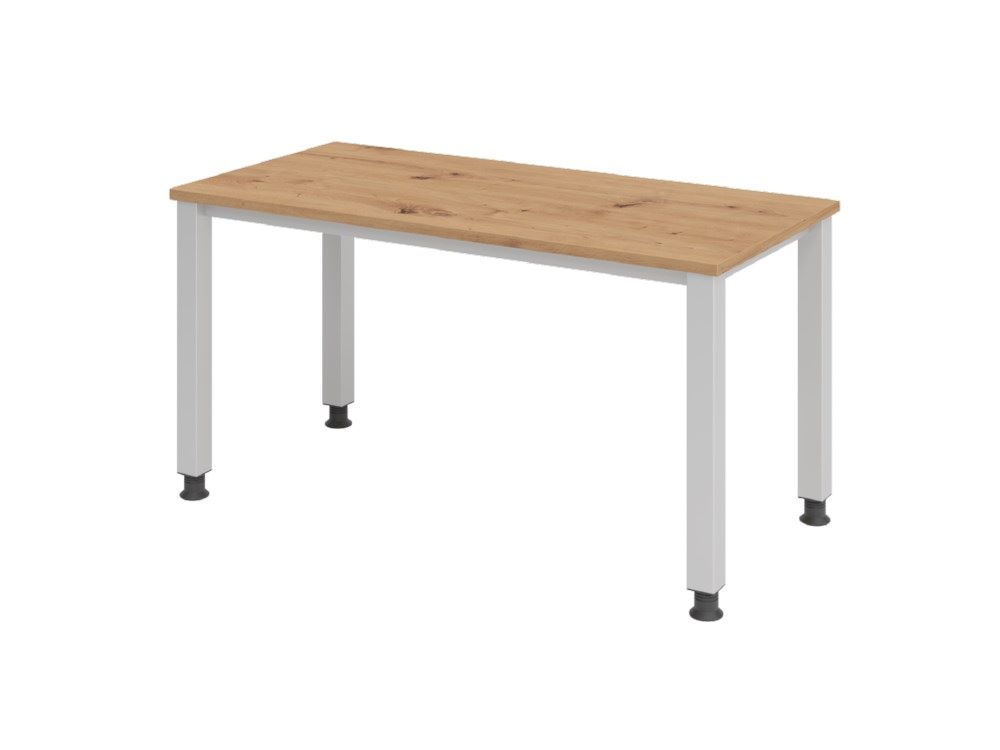 Produktbild Hammerbacher Schreibtisch 4 Fuß-rund140 x 67 cm Asteiche Silber