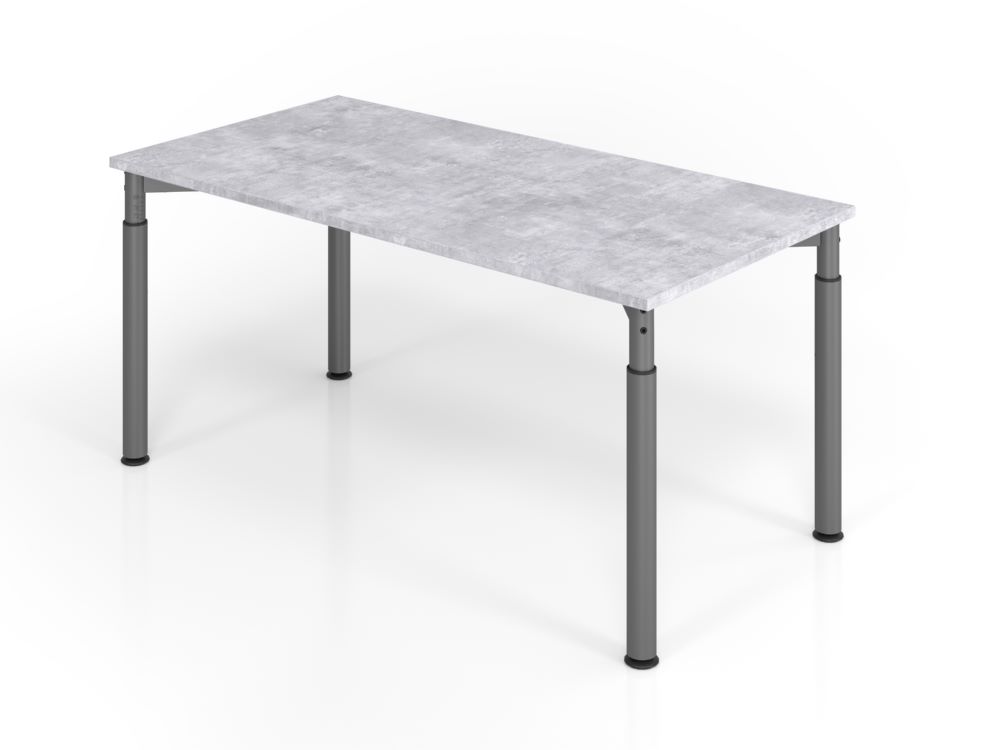Produktbild Hammerbacher Schreibtisch 4 Fuß 160 x 80 cm Beton 4-Fuß Gestell in Graphit